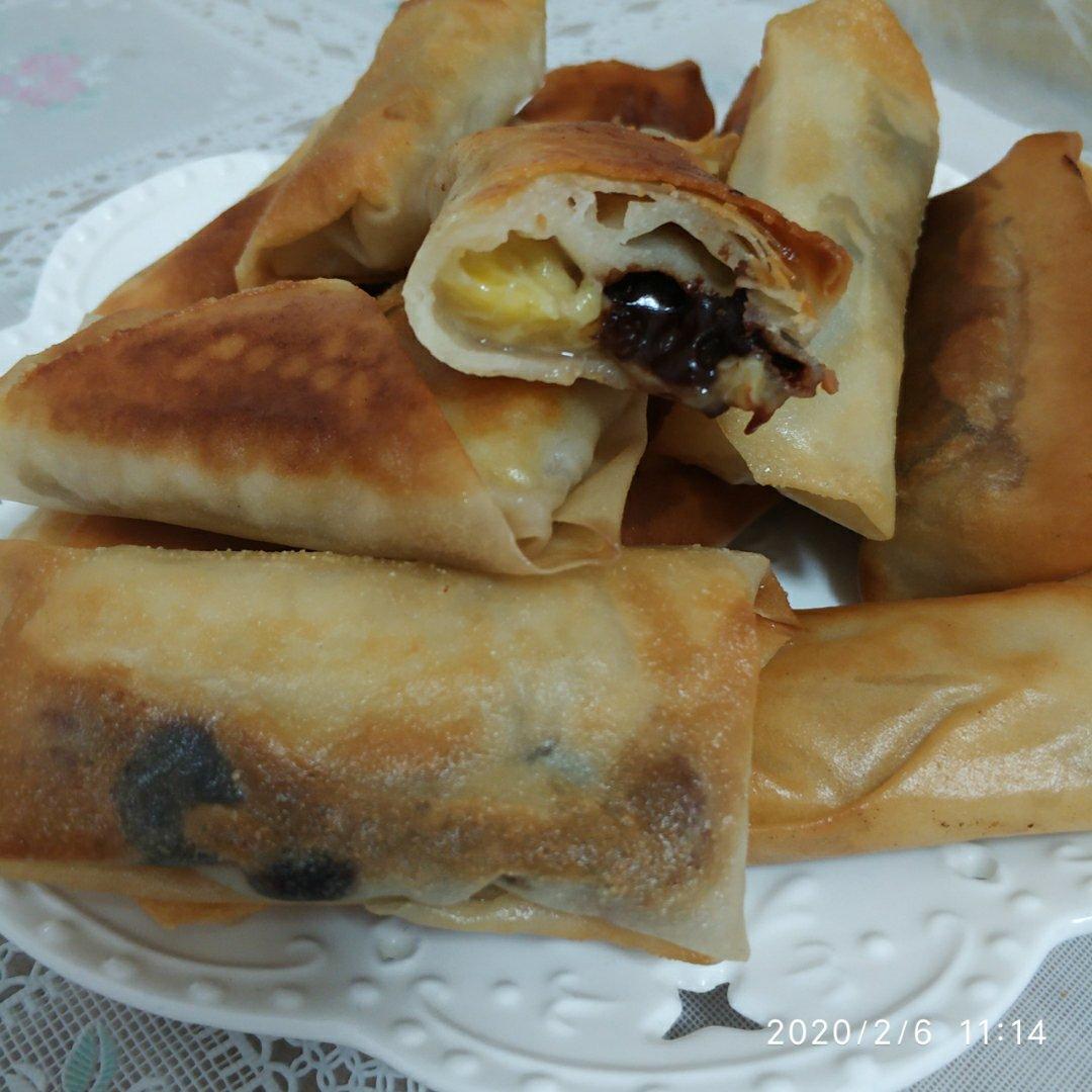 从春卷皮开始做起的《香蕉·巧克力春卷》