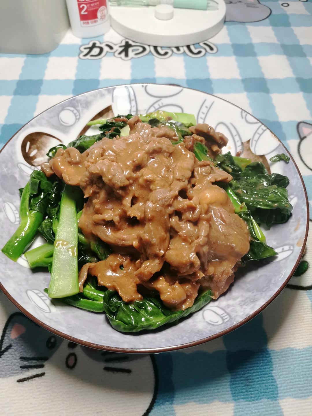 芥兰牛肉（潮汕风味）