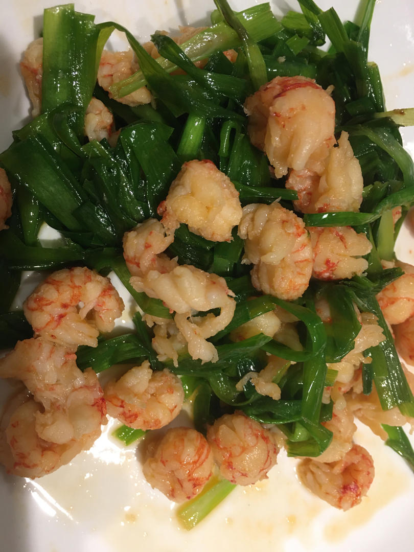 韭菜花炒虾仁