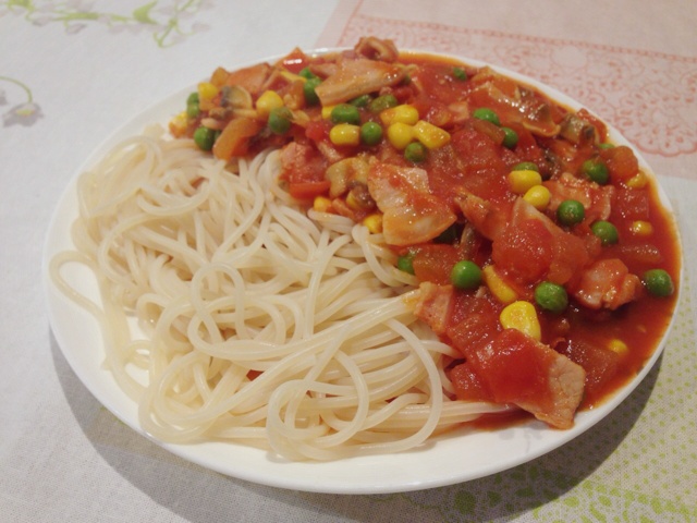 番茄培根意面