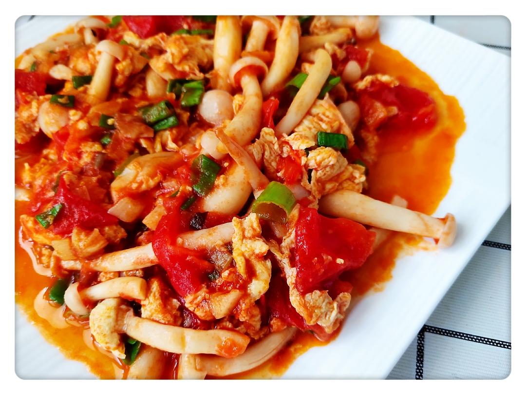 番茄鸡蛋白玉菇