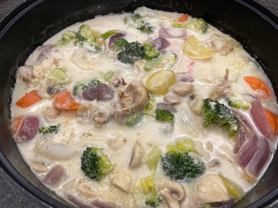三文鱼奶油炖菜+芝士焗饭【曼食慢语】