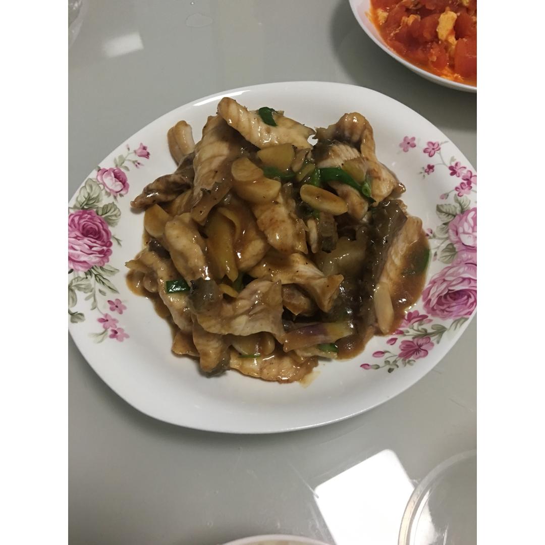 姜葱炒脆肉鲩