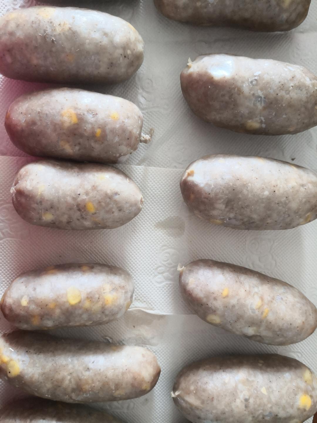 烤肠（自制脆皮肠，黑胡椒口味）