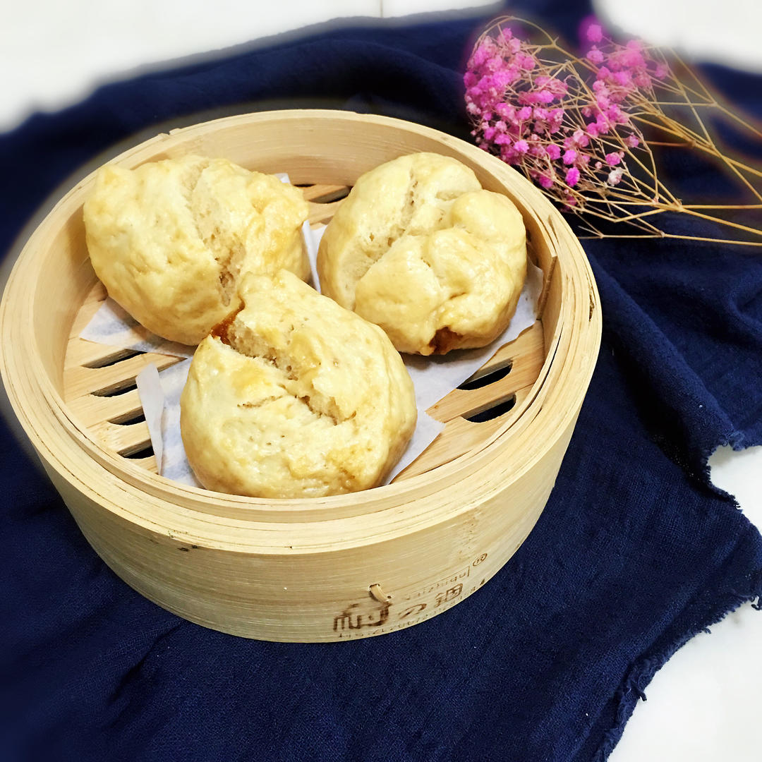 红糖红枣开花馒头❗️一次发酵超快手