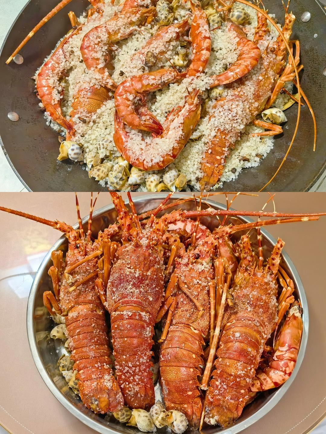 盐焗青龙+大虎虾+花螺