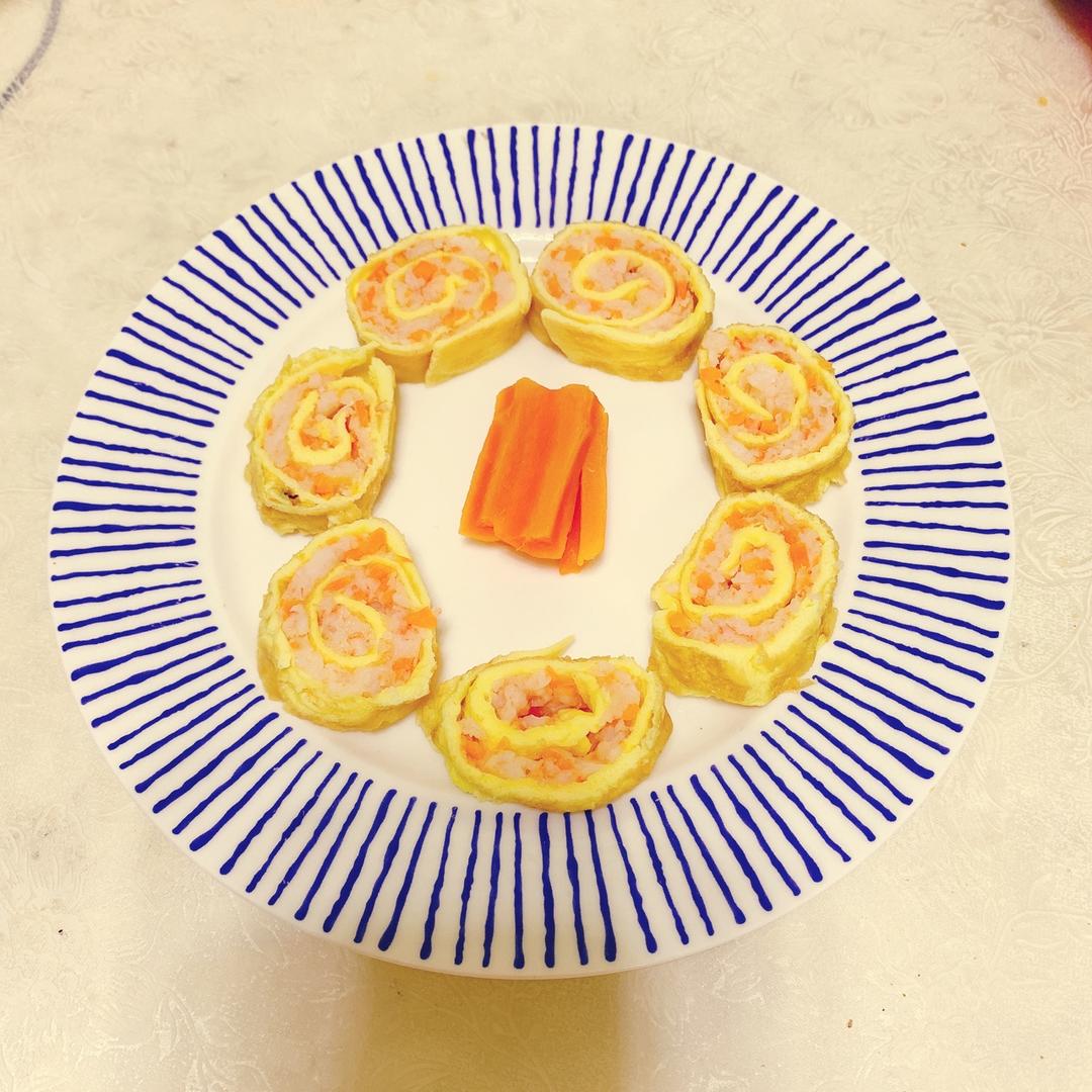 鲜虾鸡蛋卷宝宝辅食精华一岁以上宝宝