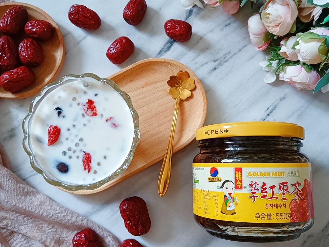 蜂蜜红枣姜西米奶茶|秋季养生不求人