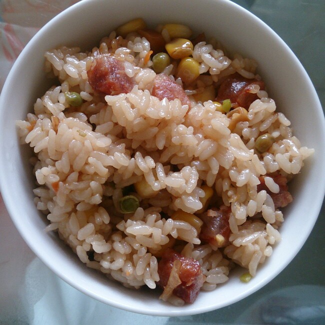 腊肠杂豆闷饭