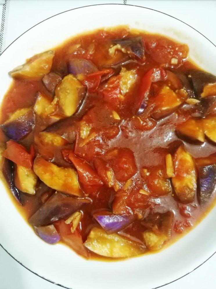 5分钟快手下饭菜#番茄炒茄子🍅番茄家族
