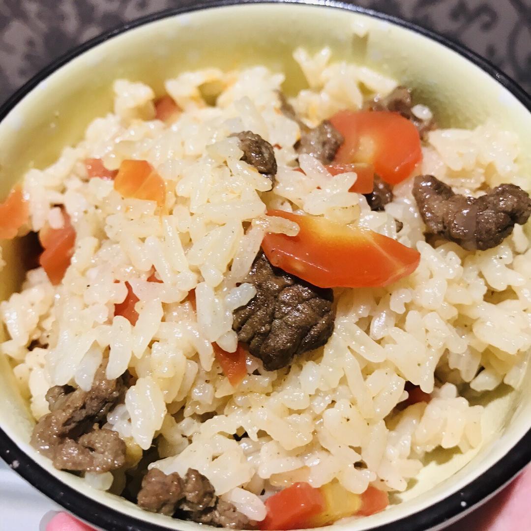 胡萝卜牛肉焖饭（电锅版）