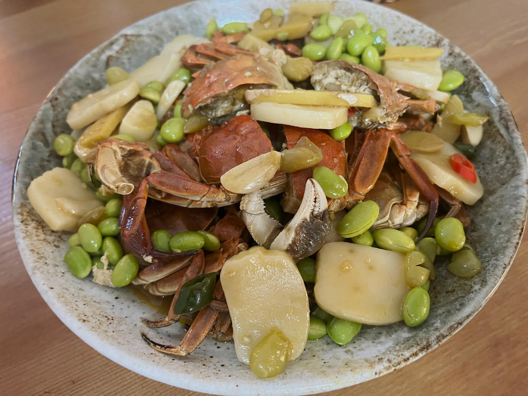 六月黄毛豆炒年糕