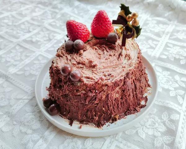 【欢乐圣诞伪树桩】巧克力榛子树桩蛋糕