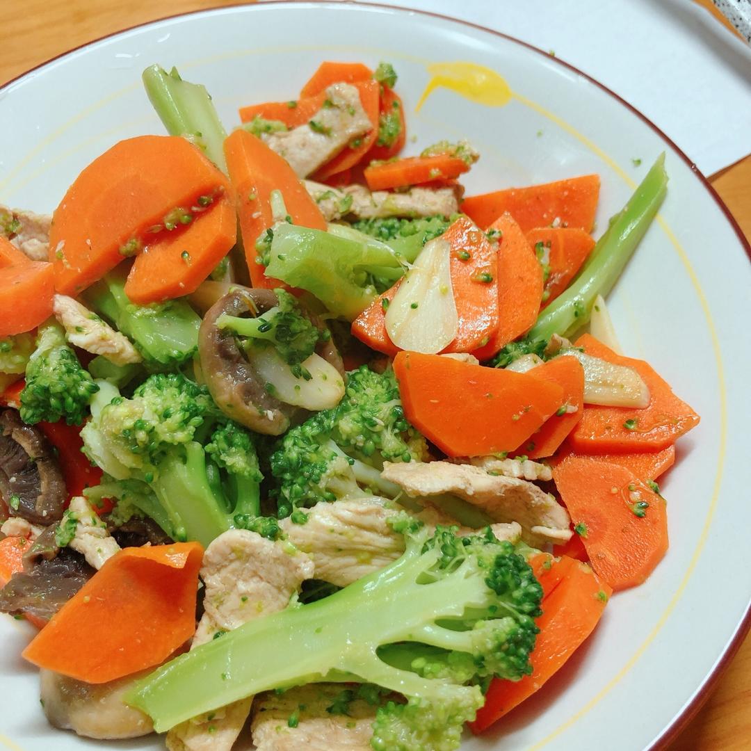 健康低脂家常菜—西兰花炒口蘑