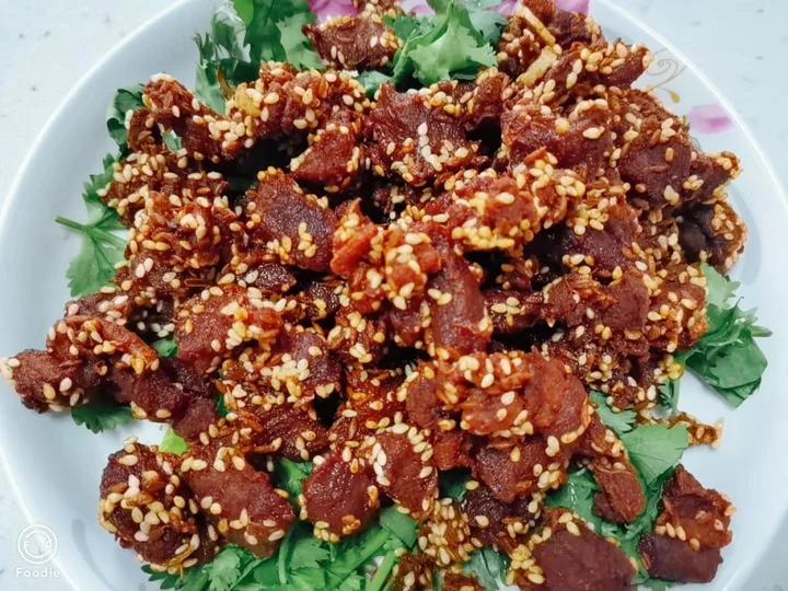 散炸芝麻羊肉