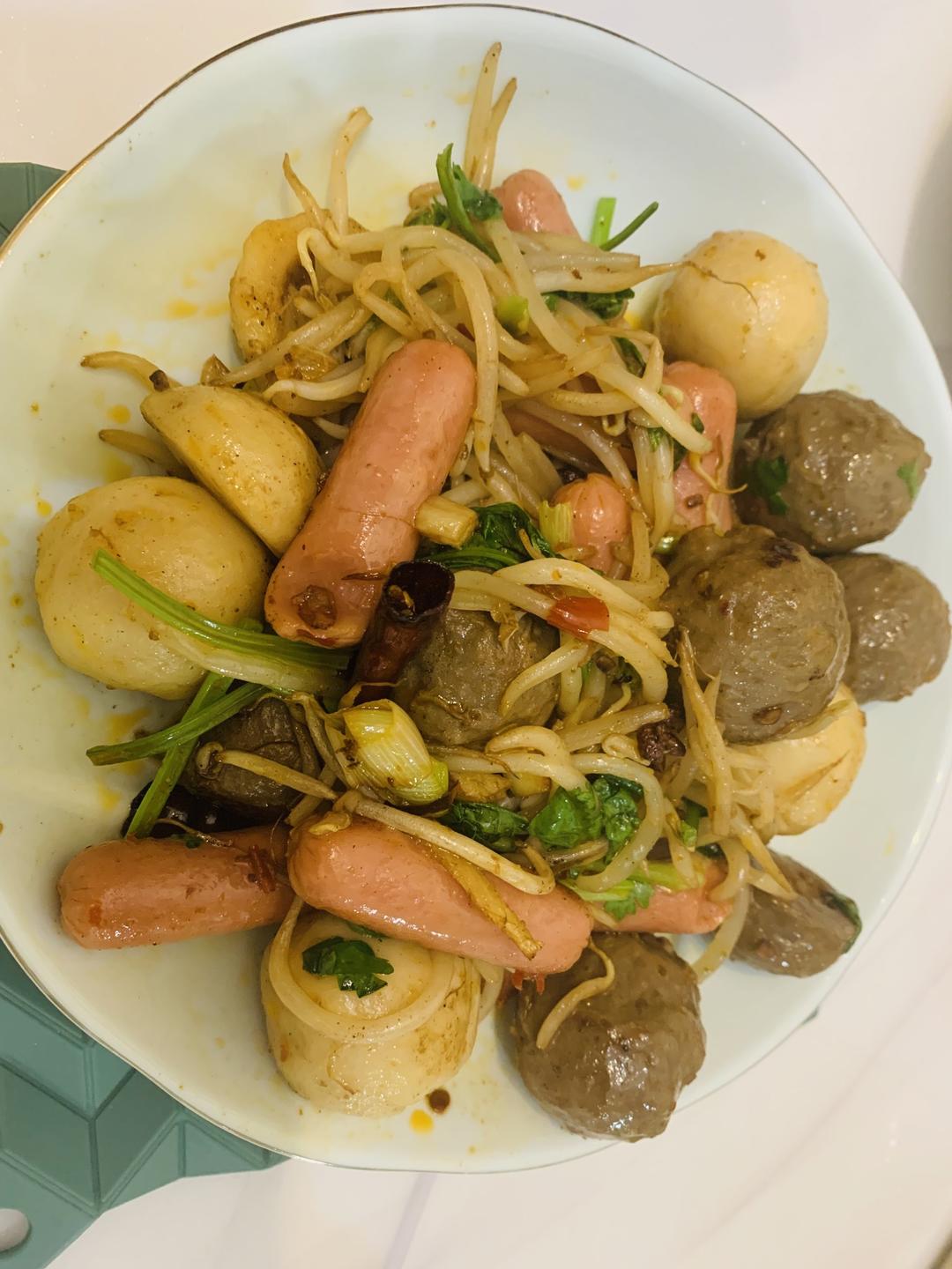 火锅瘾的豆芽炒肉丸