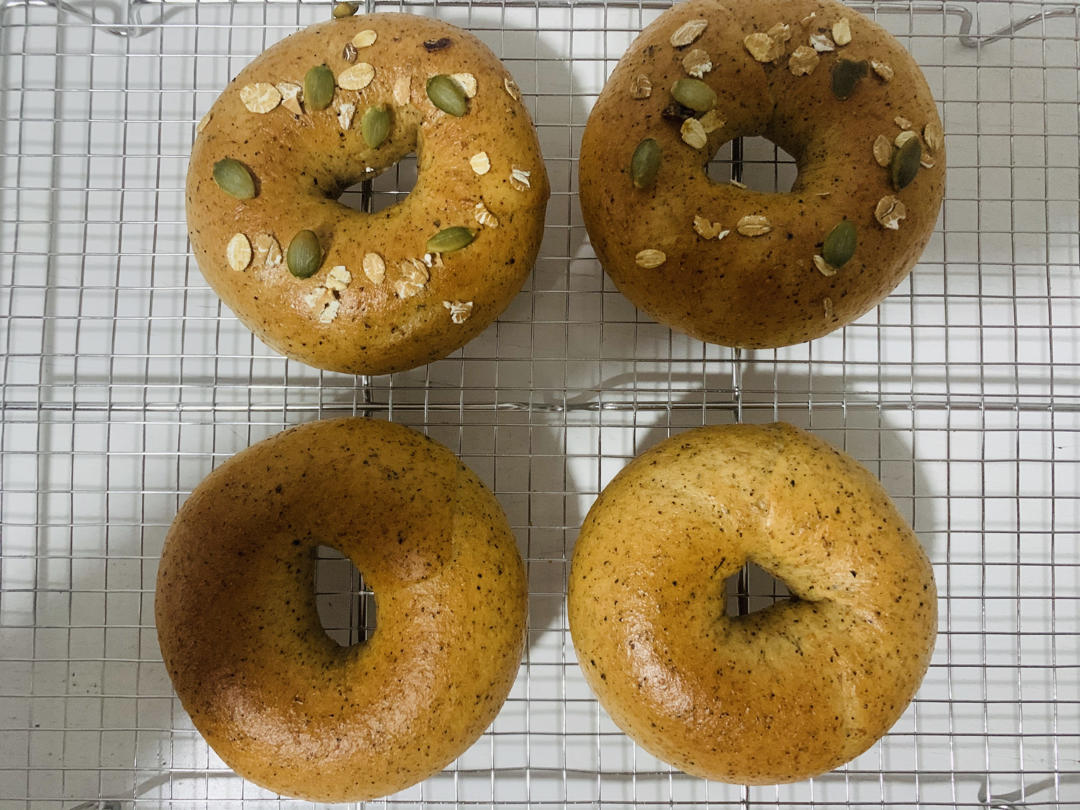 无糖低油50%全麦伯爵红茶贝果