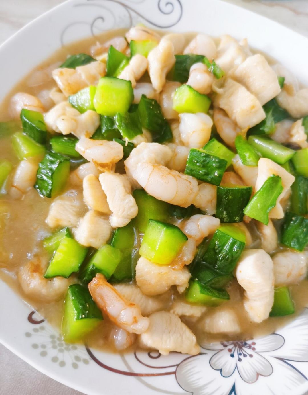 炒三丁（虾仁x黄瓜x鸡胸肉）🦐🥒🐤