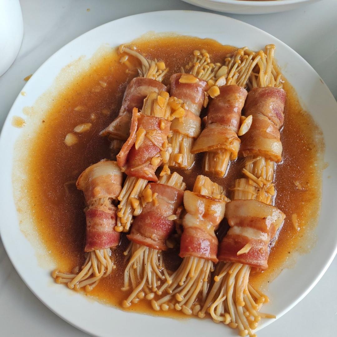 味道超赞 超下饭的金针菇培根卷