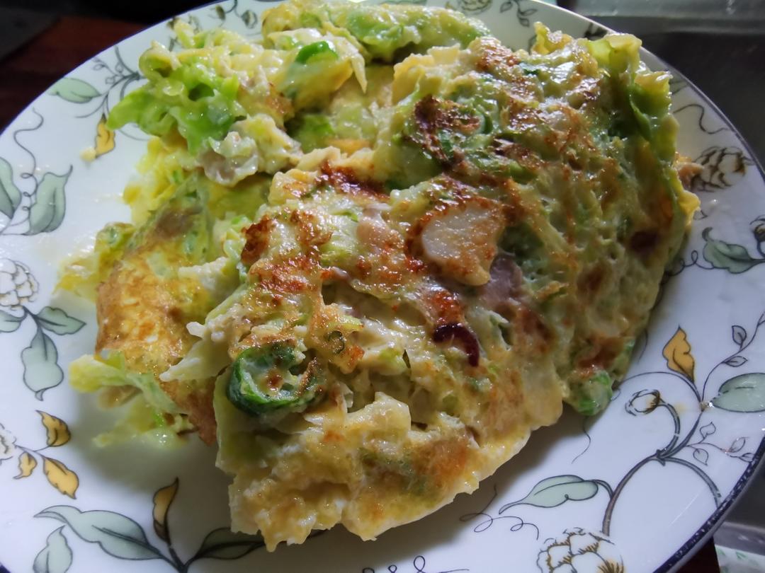 轻松易做的包菜鸡蛋饼