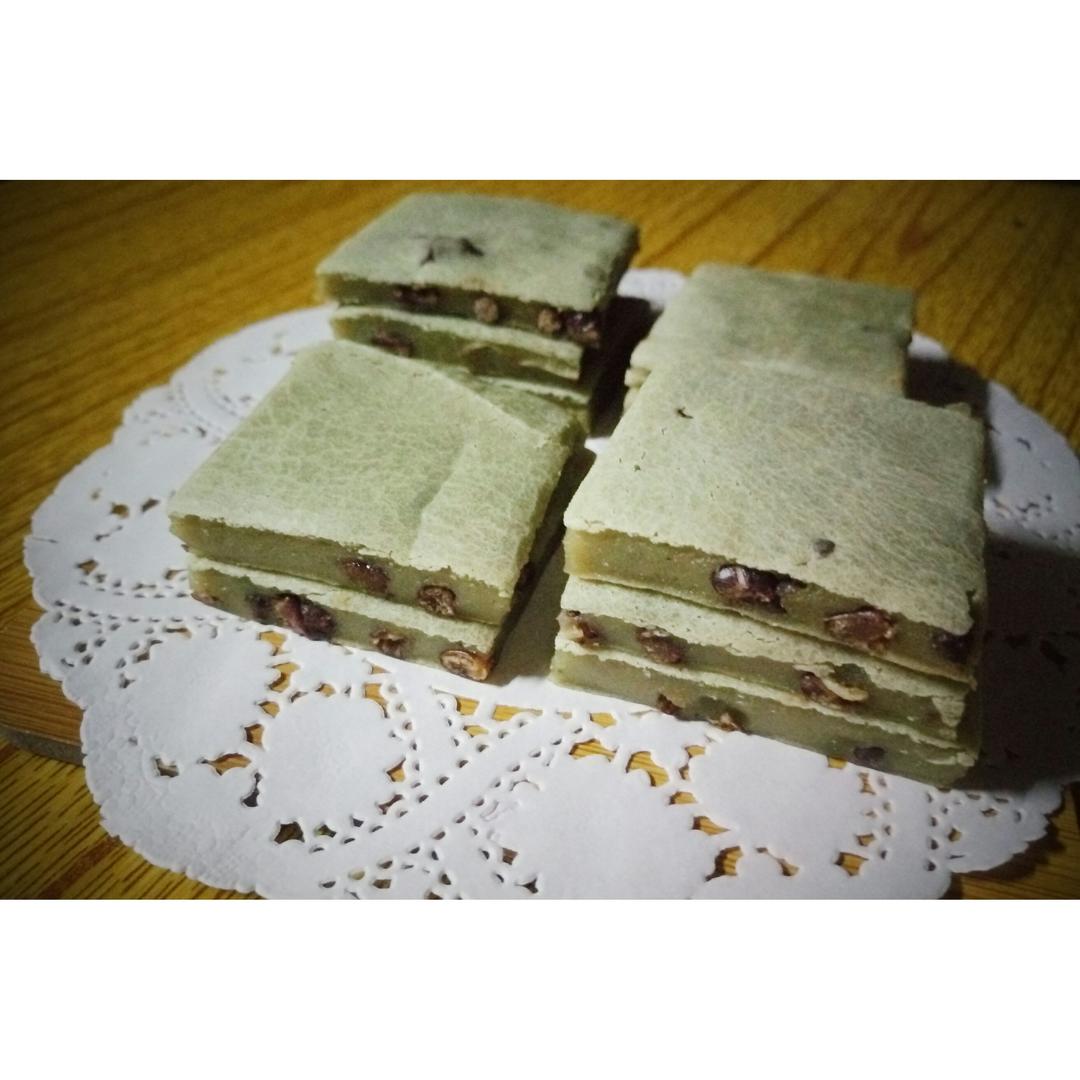 日式抹茶红豆麻糬饼