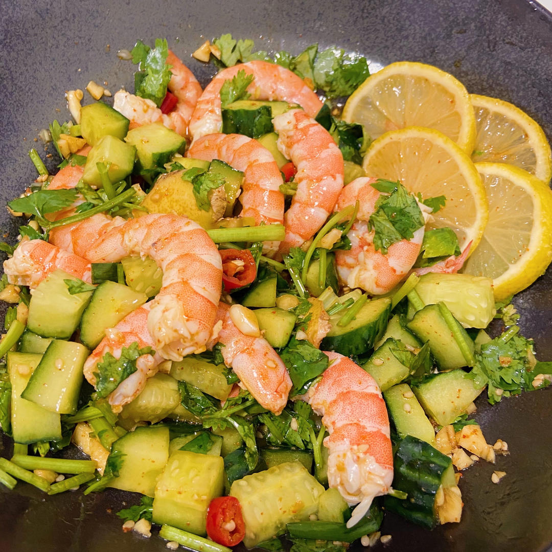 鲜嫩爽口，低脂低卡的酸辣柠檬虾，爆好吃