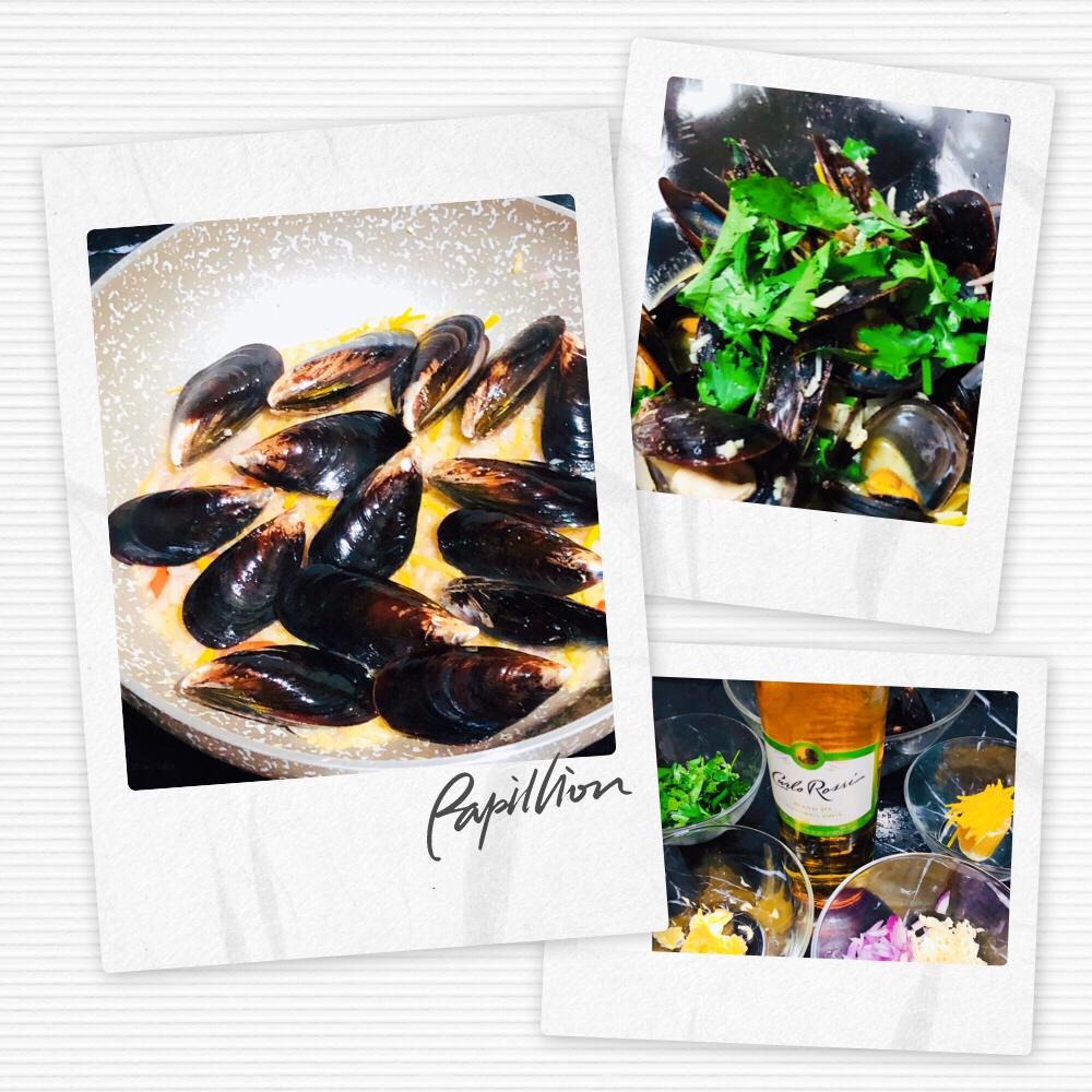 白葡萄酒柠檬海虹