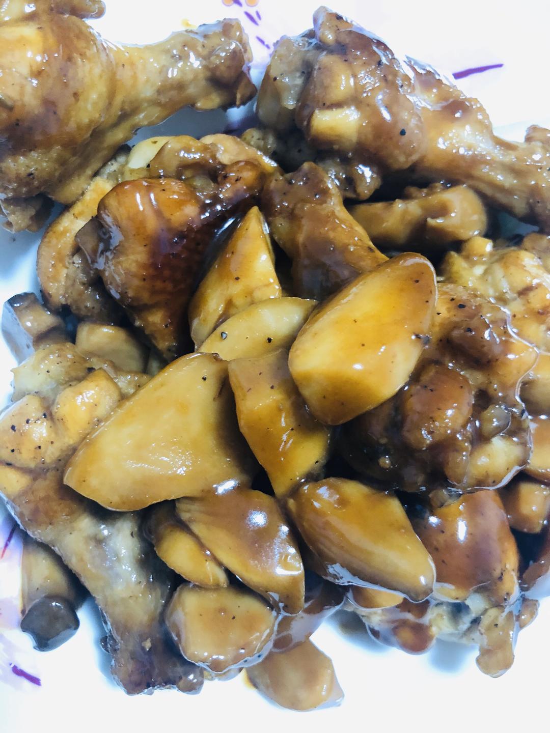 照烧鸡腿杏鲍菇