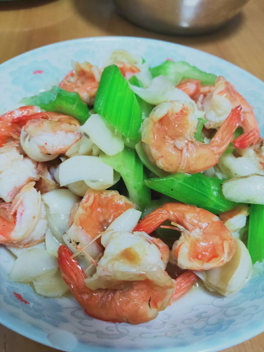 西芹百合炒虾仁