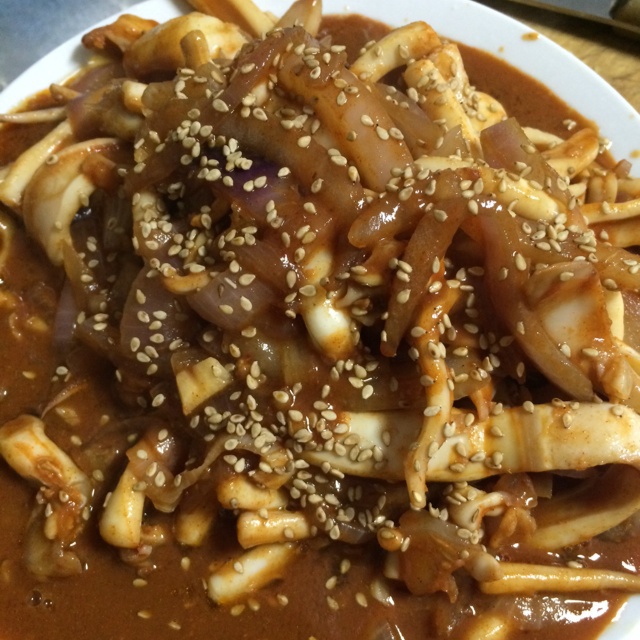 韩式辣酱炒鱿鱼