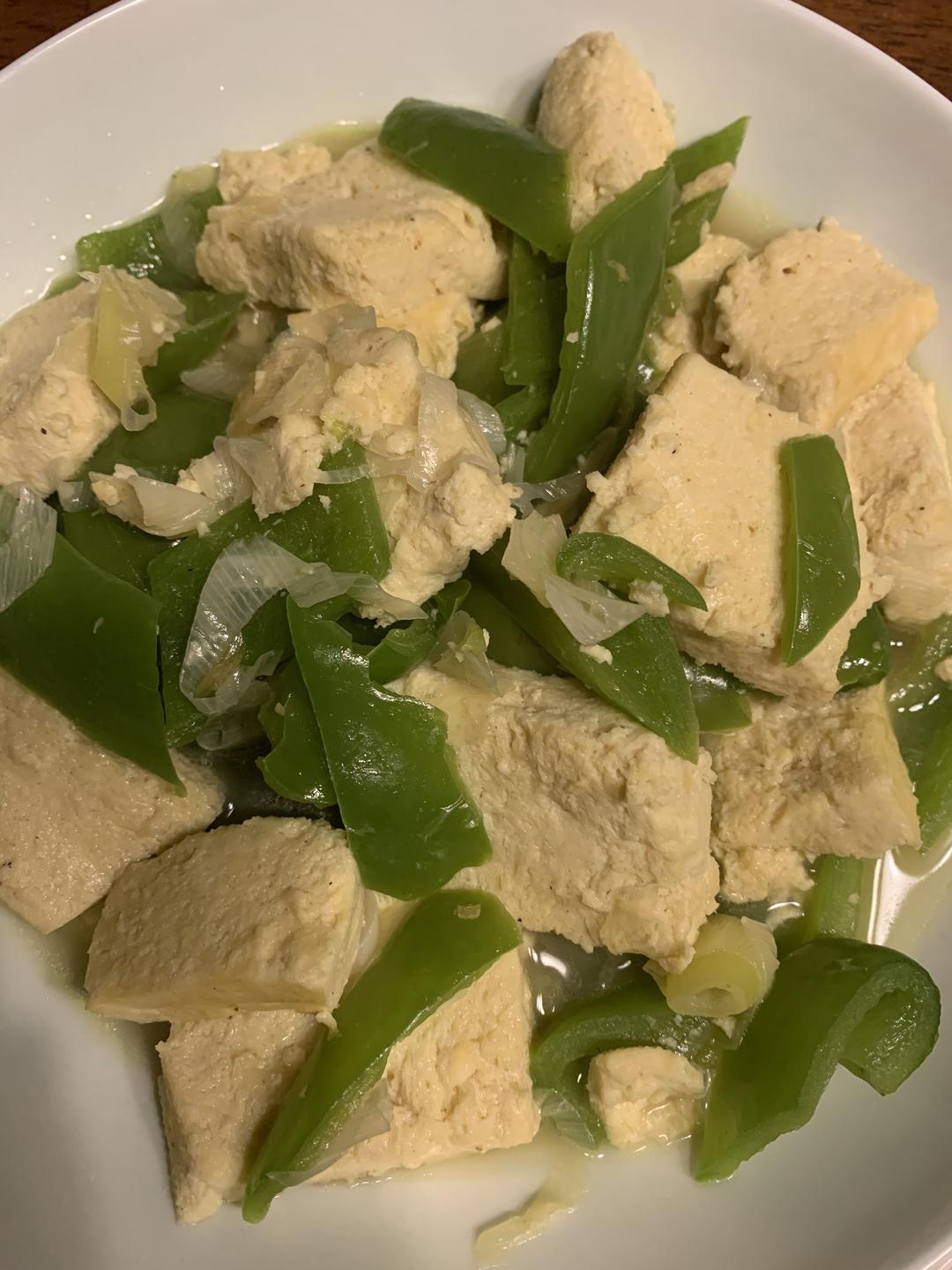 青椒冻豆腐