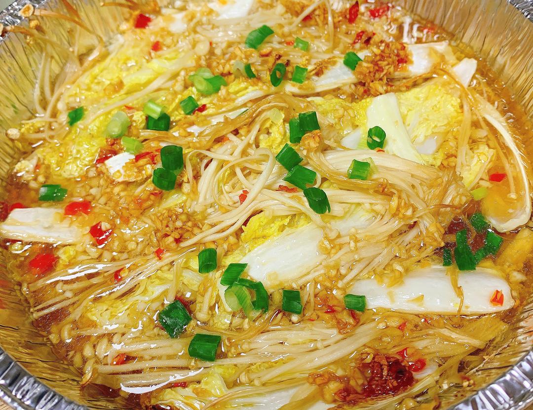 ????錫紙蒜香金針菇娃娃菜和茄子