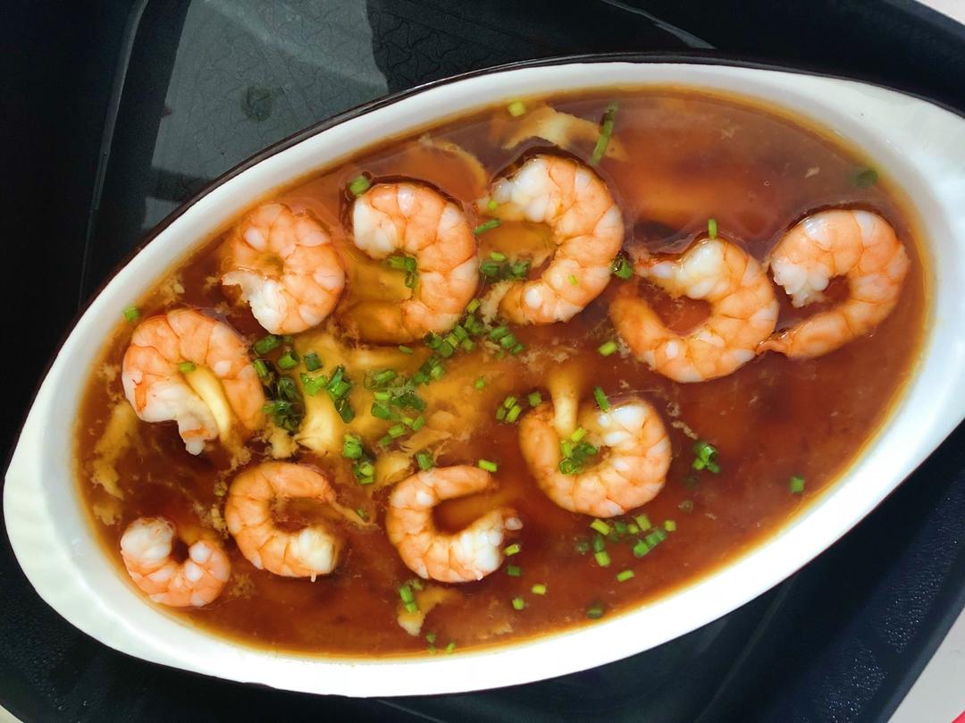 虾仁豆腐蒸水蛋