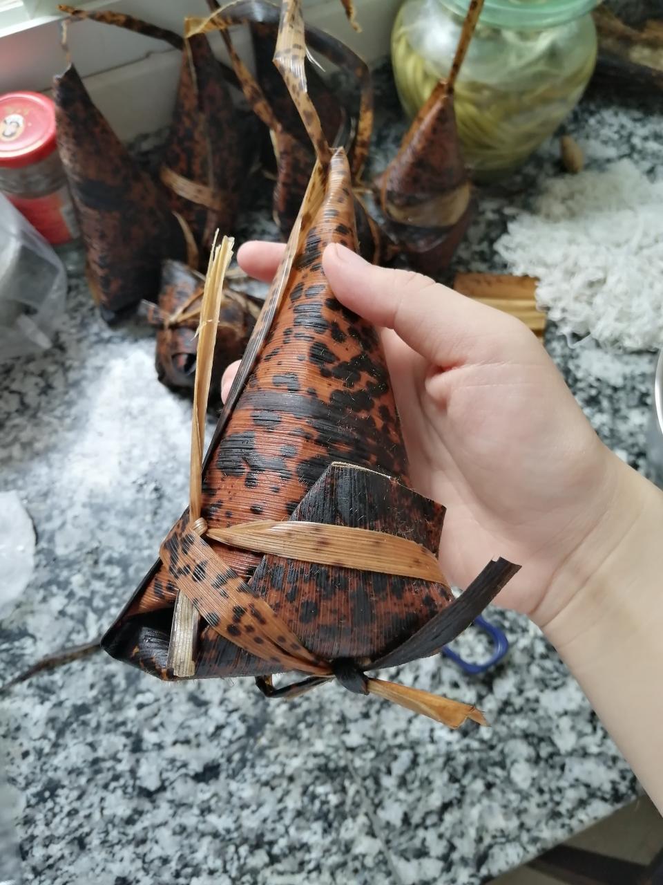 豹纹猪肉豆豆粽