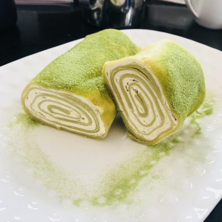 网红食谱│抹茶毛巾卷