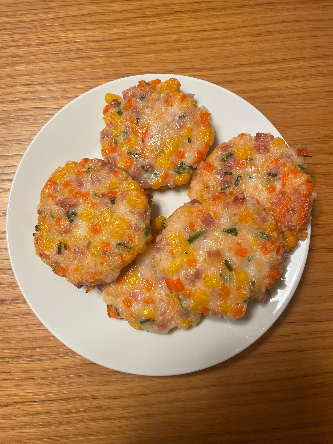 【女儿极力推荐】虾饼颗粒感玉米粒胡萝卜丁早餐搭档满口虾肉健身减脂蛋白质