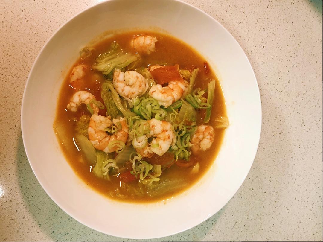 鲜虾番茄娃娃菜