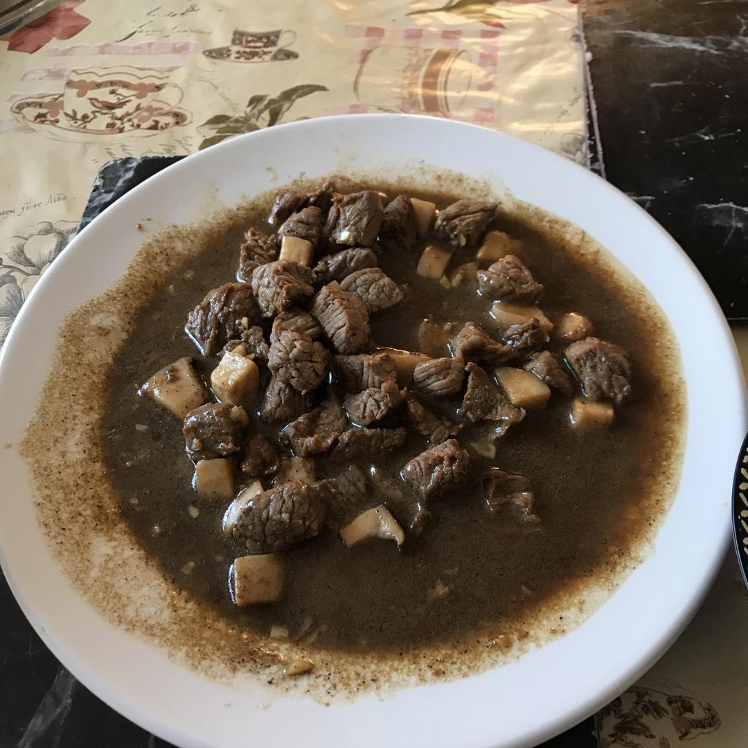 黑椒杏鲍菇牛肉粒