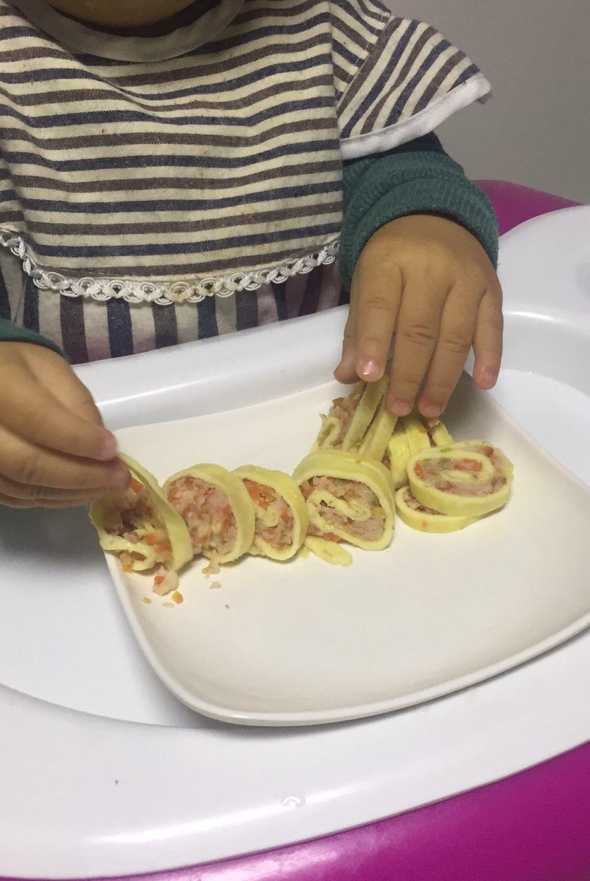 鲜虾鸡蛋卷宝宝辅食精华一岁以上宝宝