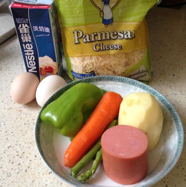 蔬菜烘蛋的做法 步骤1