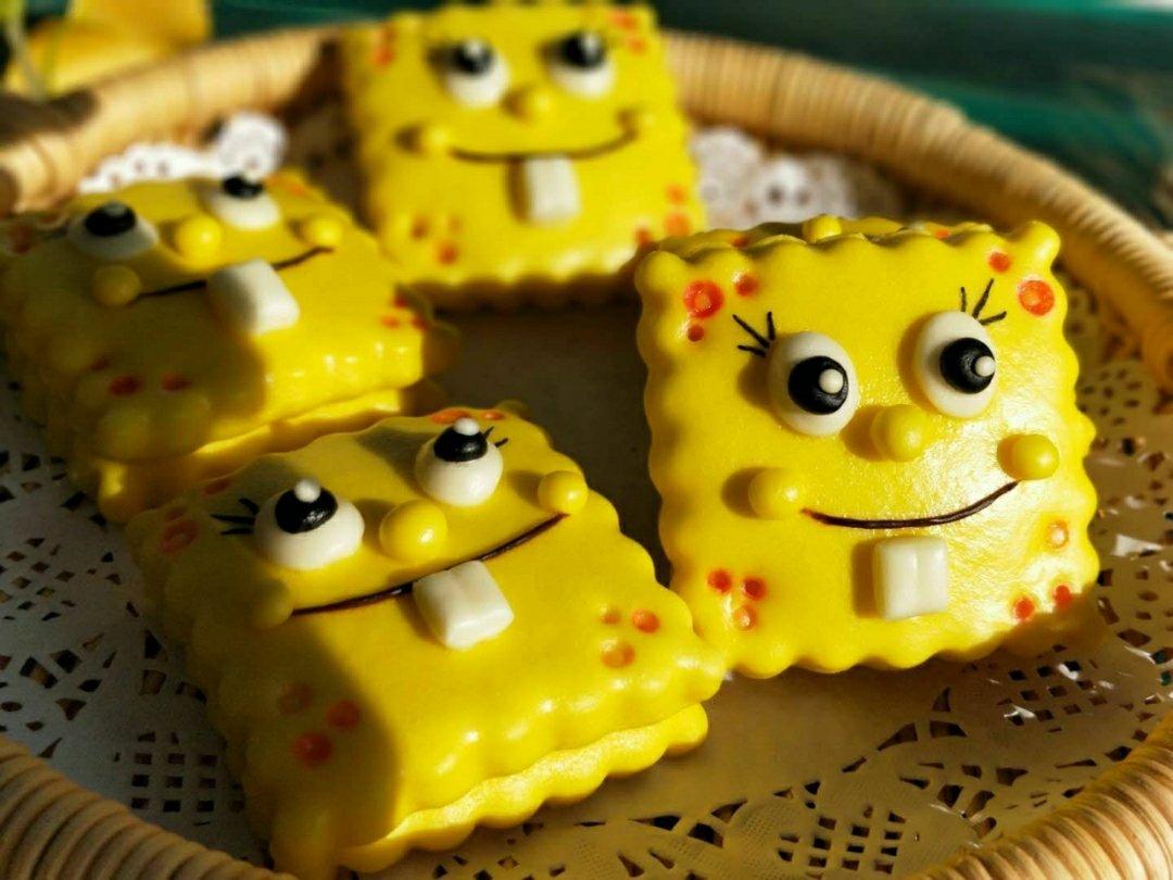 【原创】海绵宝宝双层馒头（中式汉堡）