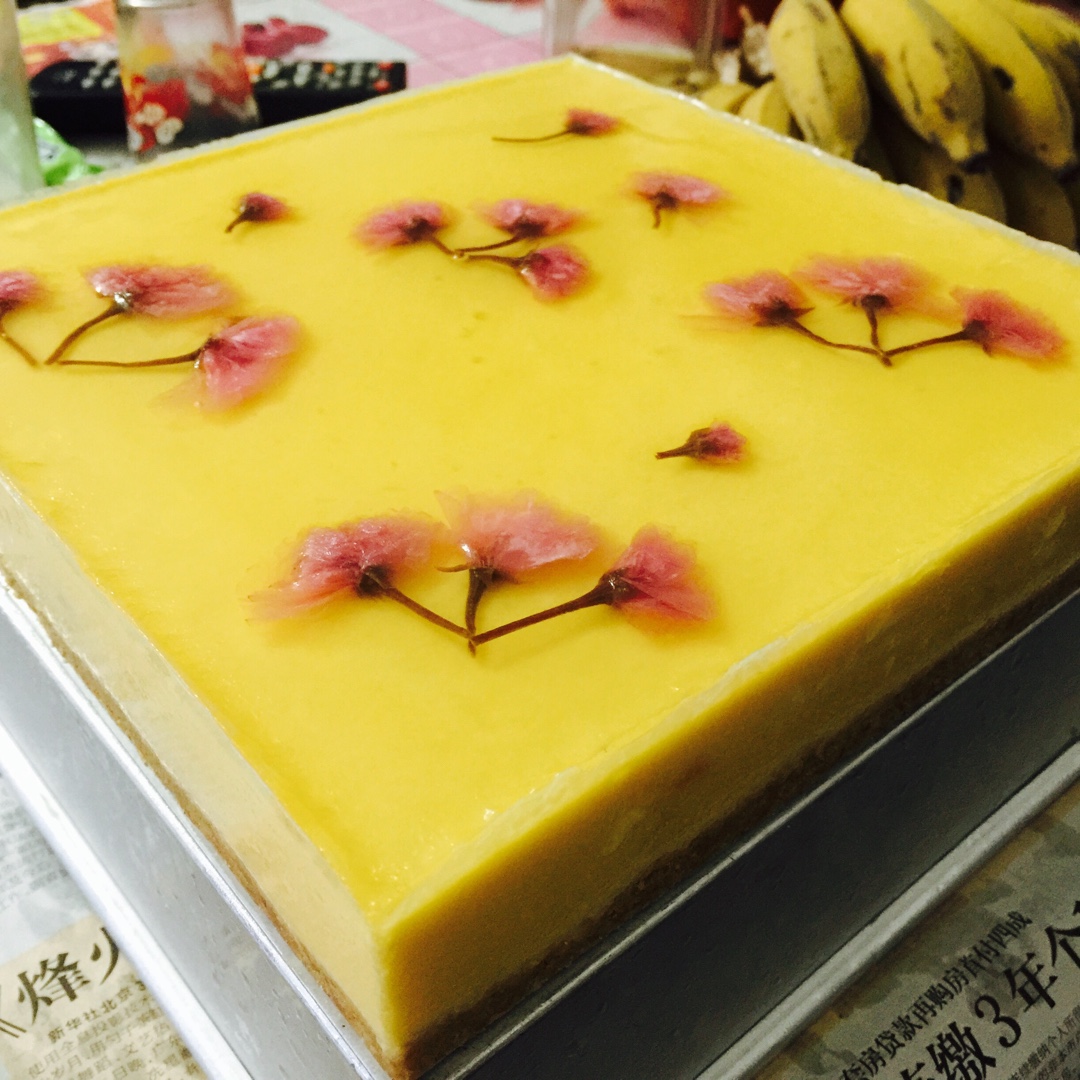 芒果樱花慕斯蛋糕