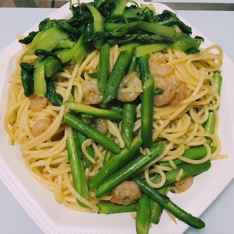清炒芦笋虾仁