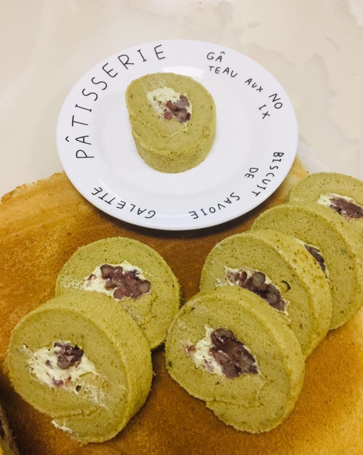 抹茶红豆蛋糕卷