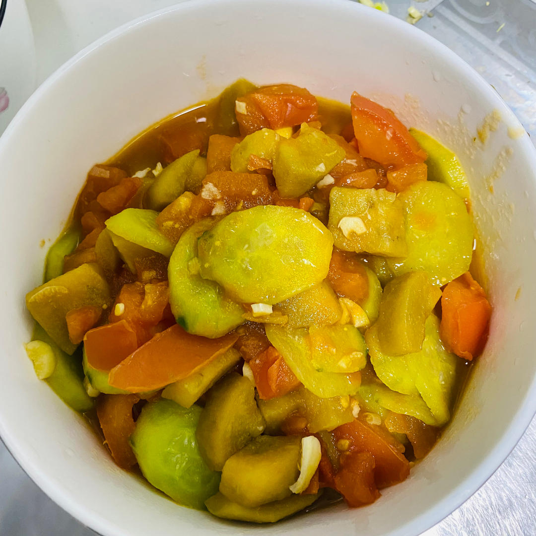5分钟快手下饭菜#番茄炒茄子🍅番茄家族