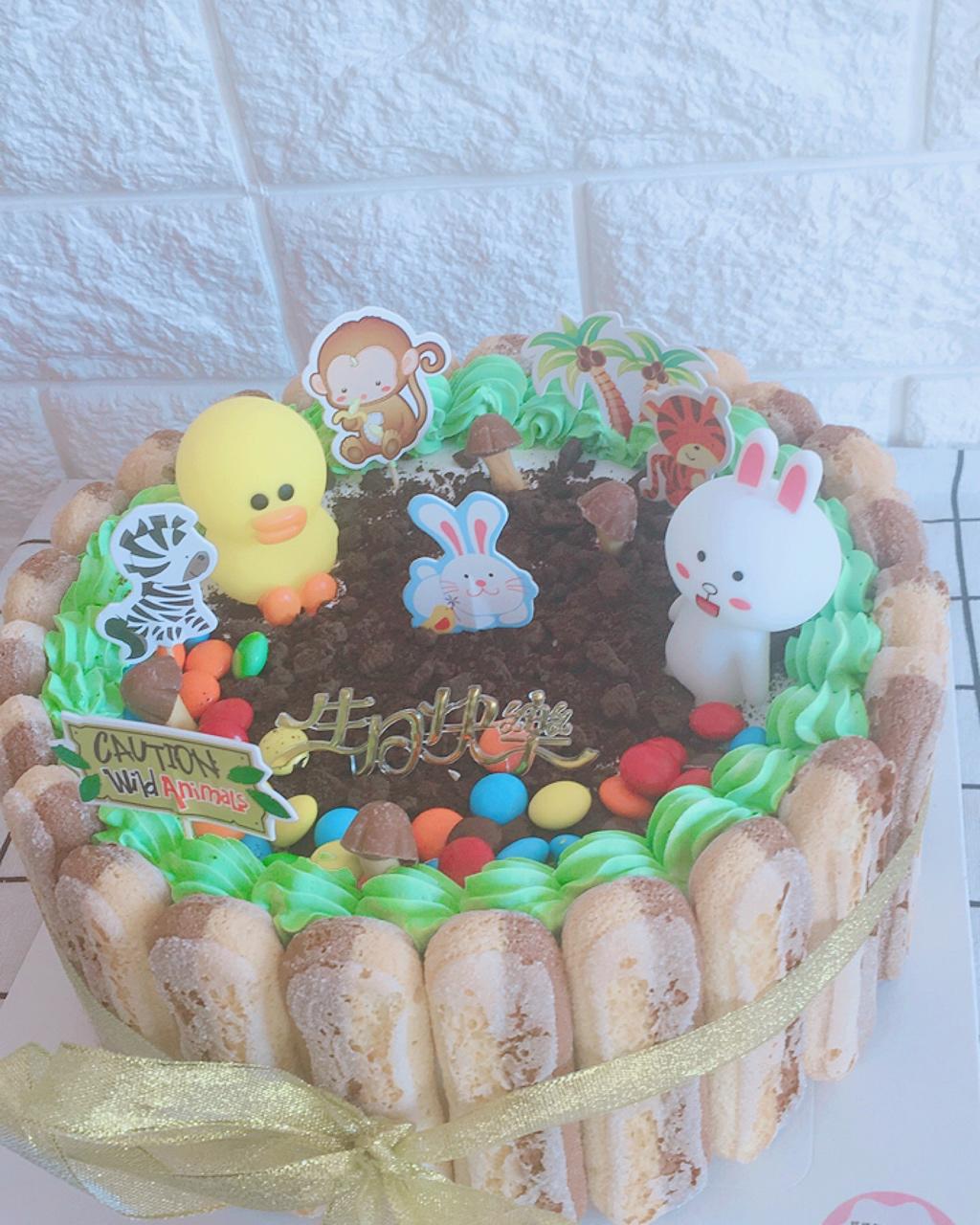 生日蛋糕教程【威化饼干围边】