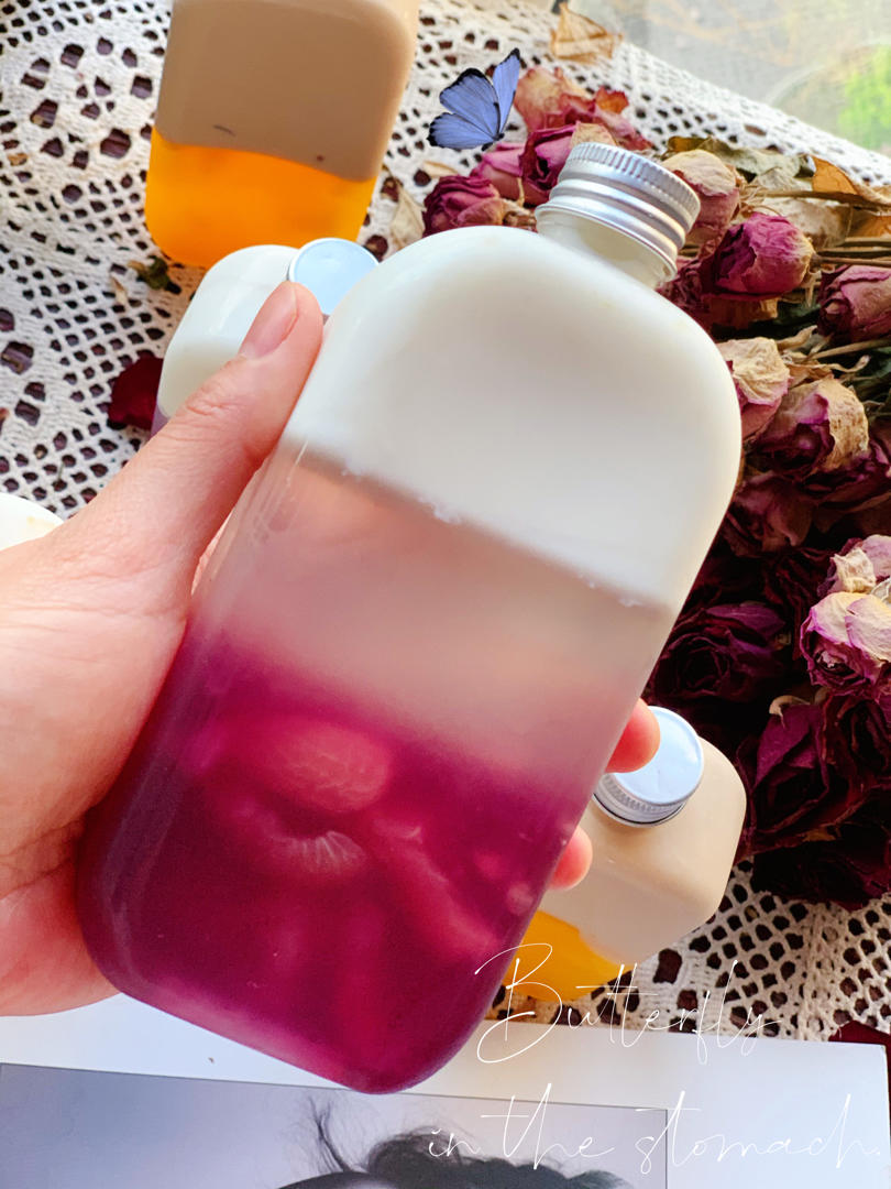 网红水果奶冻茶