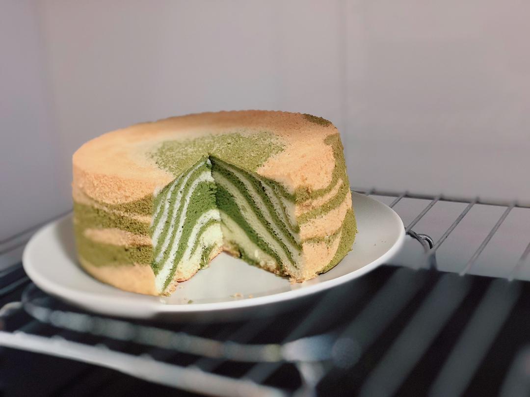 绿斑马戚风蛋糕
