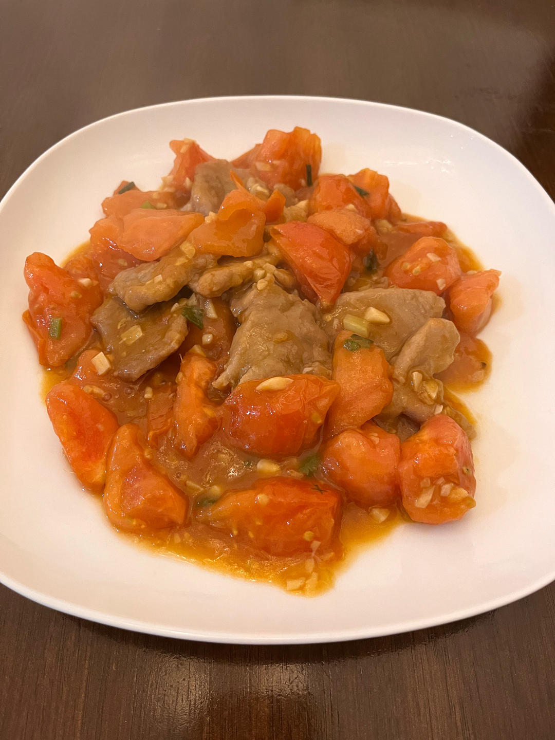 番茄肉片的做法