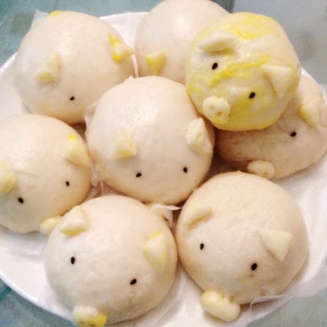 可爱的小猪豆沙包